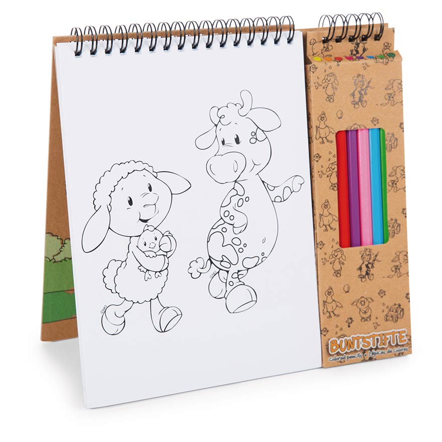 Farm Friends Colouring Pad & Pencils