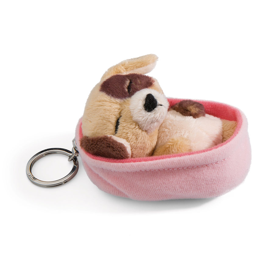 Sleeping Pets Biscuit Dog Keyring