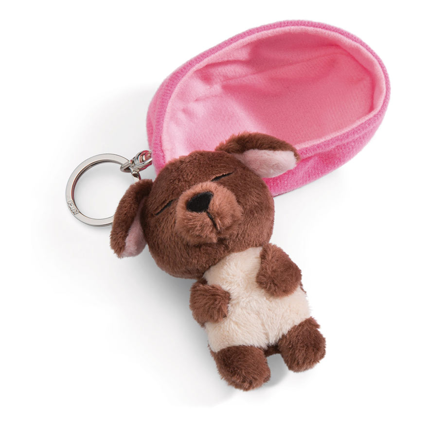 Sleeping Pets Chocolate Dog Keyring