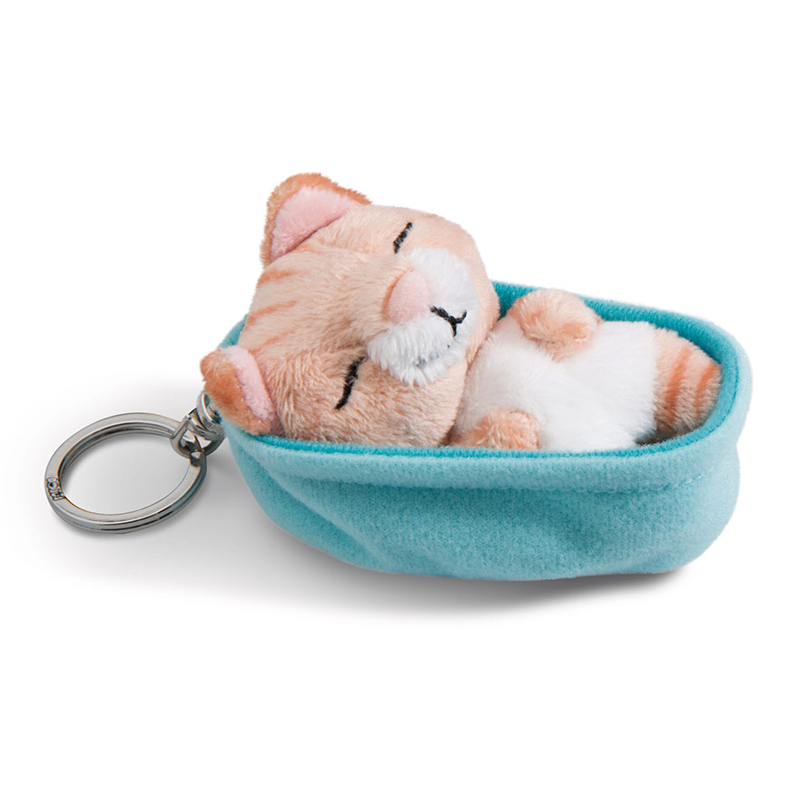 Sleeping Pets Butterscotch Tabby Cat Keyring