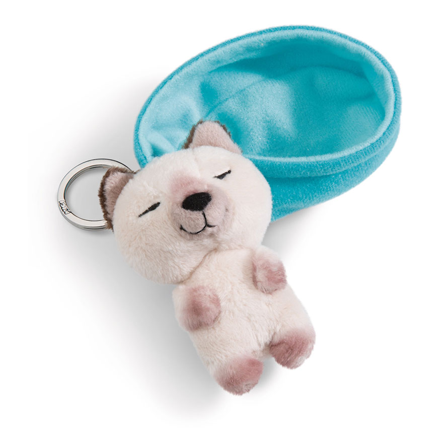 Sleeping Pets Siamese Cat Keyring