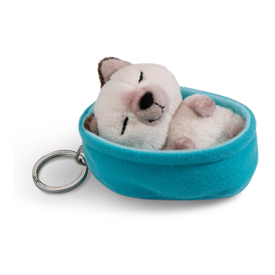 Sleeping Pets Siamese Cat Keyring