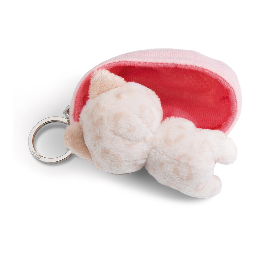 Sleeping Pets Leopard Print Cat Keyring