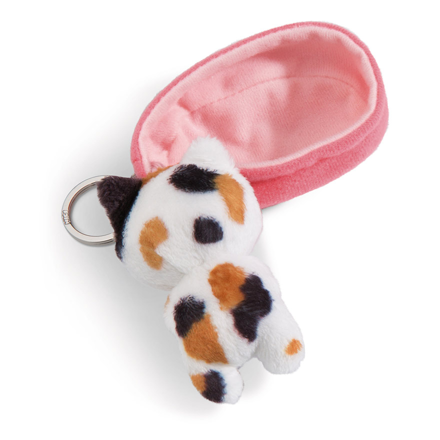 Sleeping Pets Calico Cat Keyring