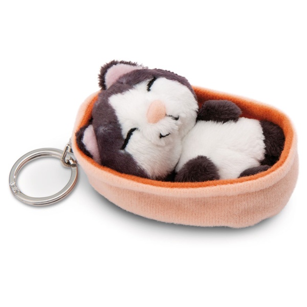 Sleeping Pets Black Cat Keyring