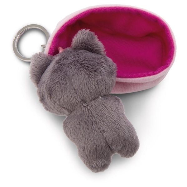 Sleeping Pets Grey Cat Keyring