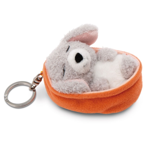 Sleeping Pets Grey Poodle Dog Keyring