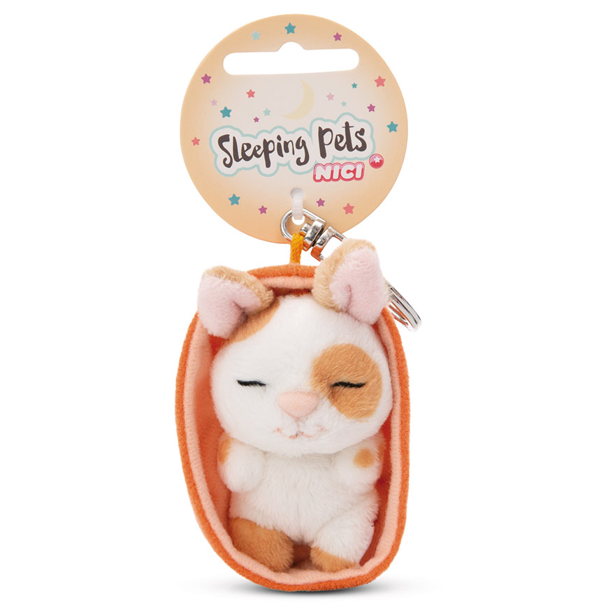 Sleeping Pets Caramel Polka Dot Bunny Keyring